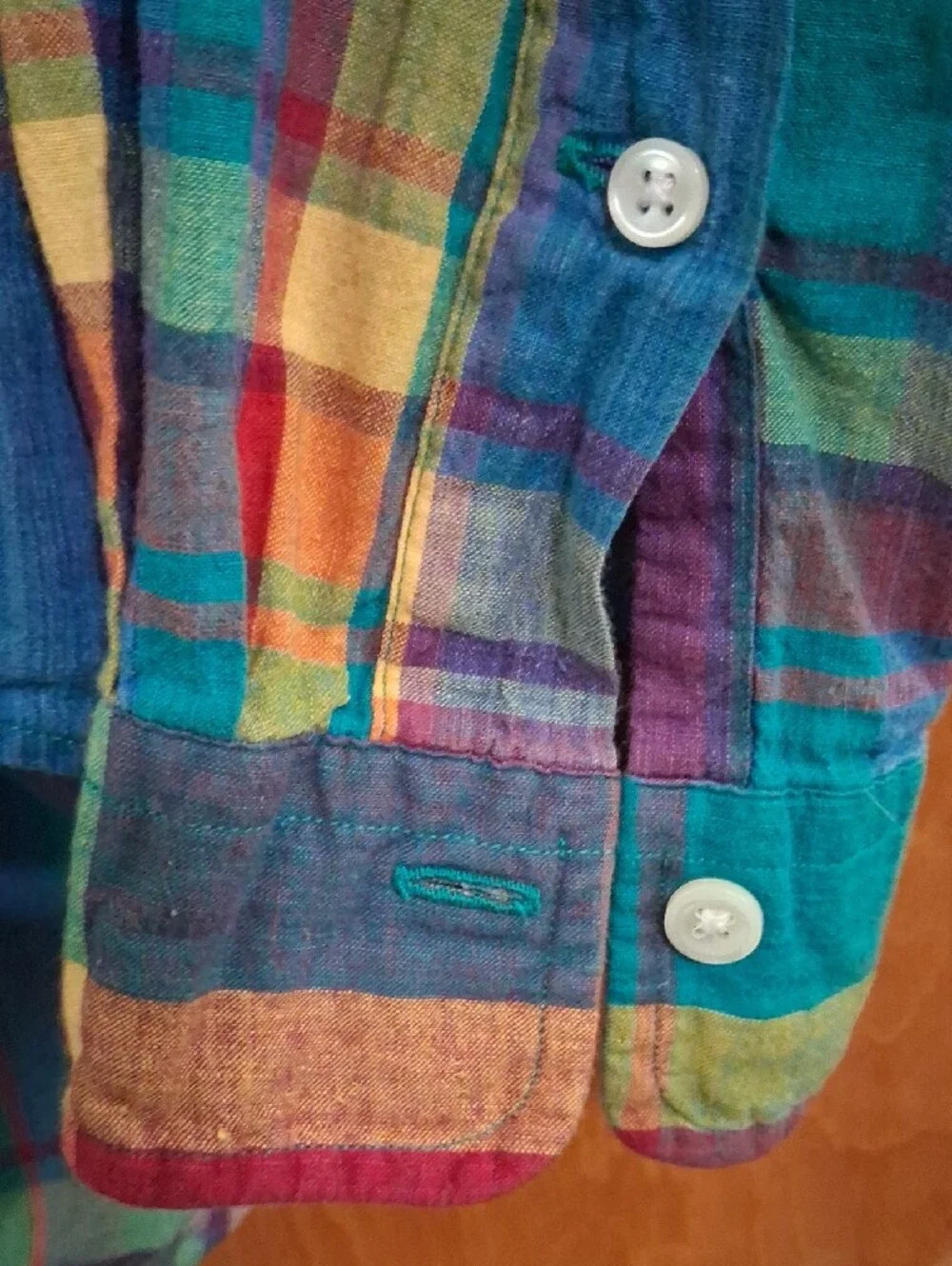 Polo by Ralph Lauren Teal Purple Yellow Plaid Button-Down Shirt